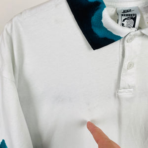90s Nike Challenge Court Polo Shirt T-Shirt White Medium