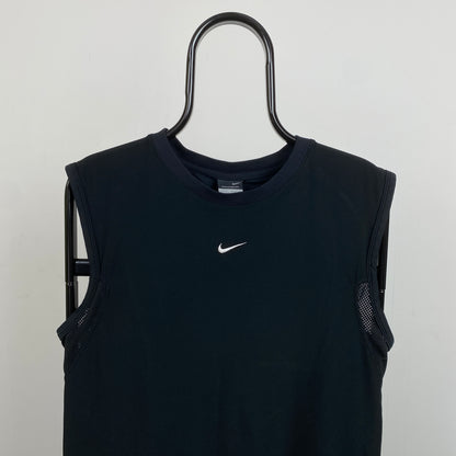 00s Nike Centre Swoosh Vest T-Shirt Black Medium