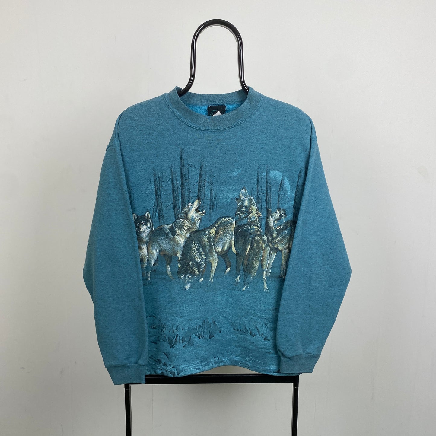 Retro Habitat Wolf Sweatshirt Blue Small