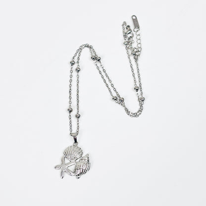 Seashell Charm Necklace Stainless Steel