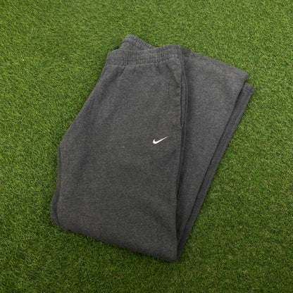 00s Nike Wide Leg Cotton Joggers Grey Medium