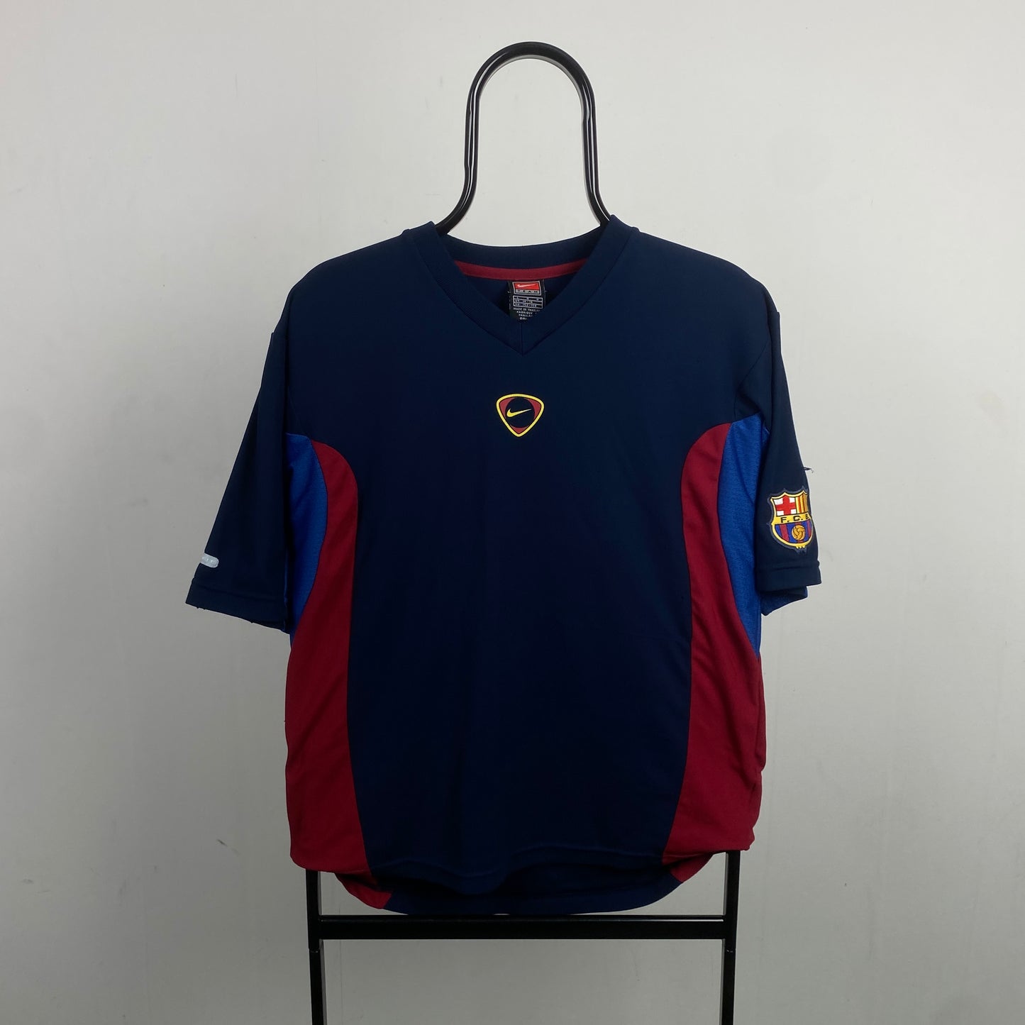 90s Nike Barcelona Football Shirt T-Shirt Blue XS