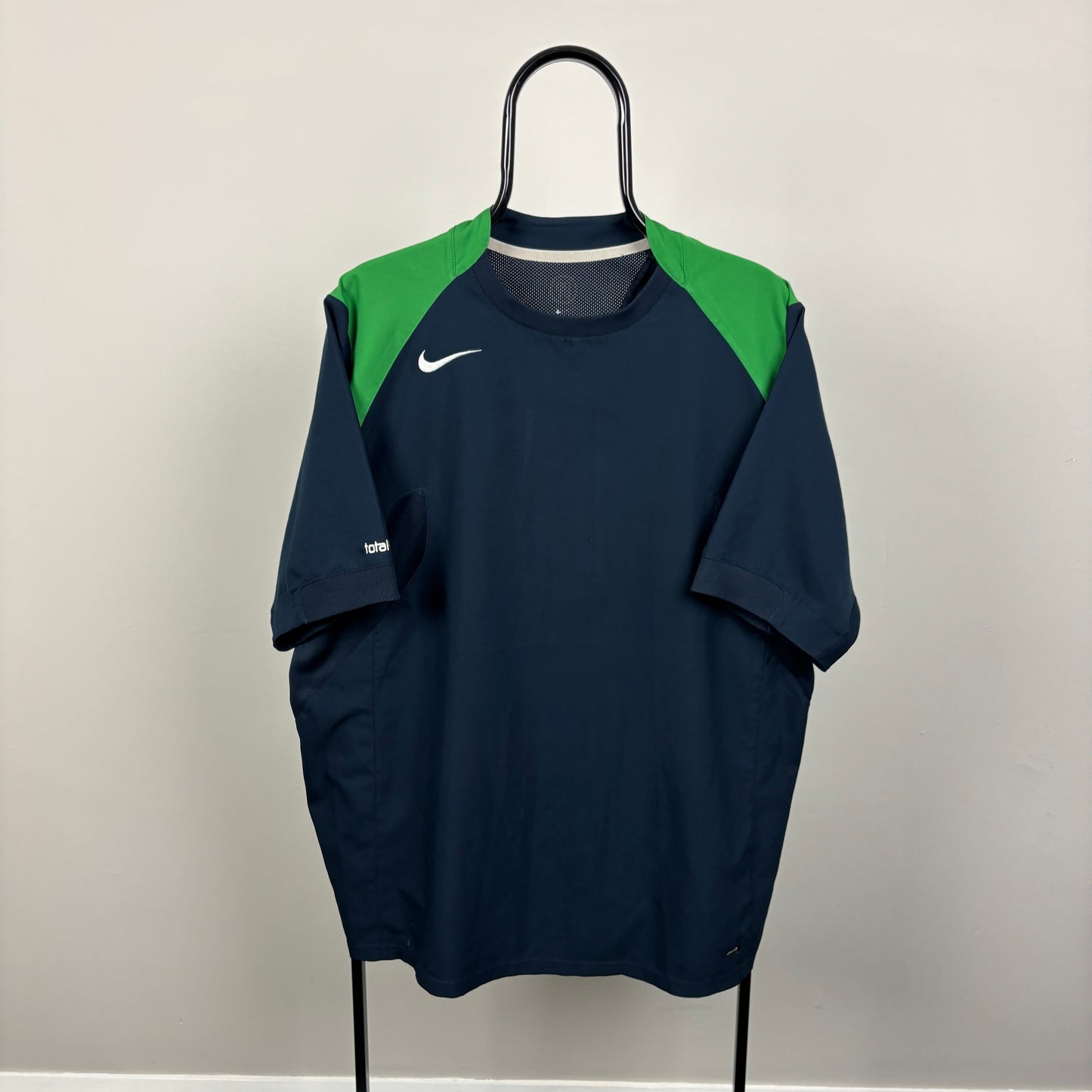 00s Nike T90 Football Shirt T-Shirt Blue XL