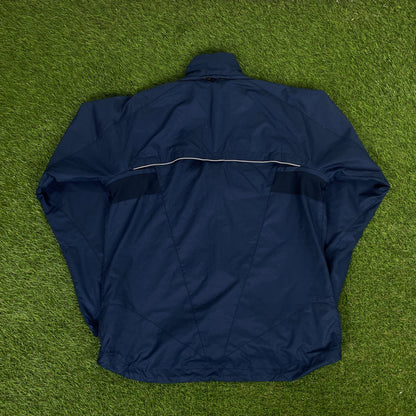 00s Nike Clima Fit Piping Windbreaker Jacket + Joggers Tracksuit Set Blue Medium