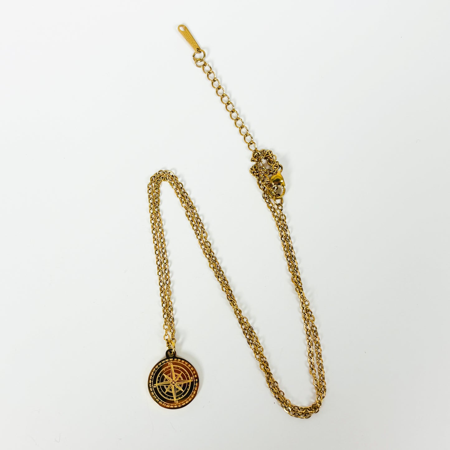 Vintage Compass Necklace Gold