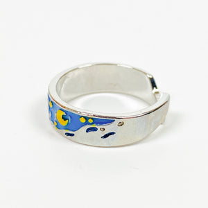 Vintage Retro Adjustable Starry Ring Silver