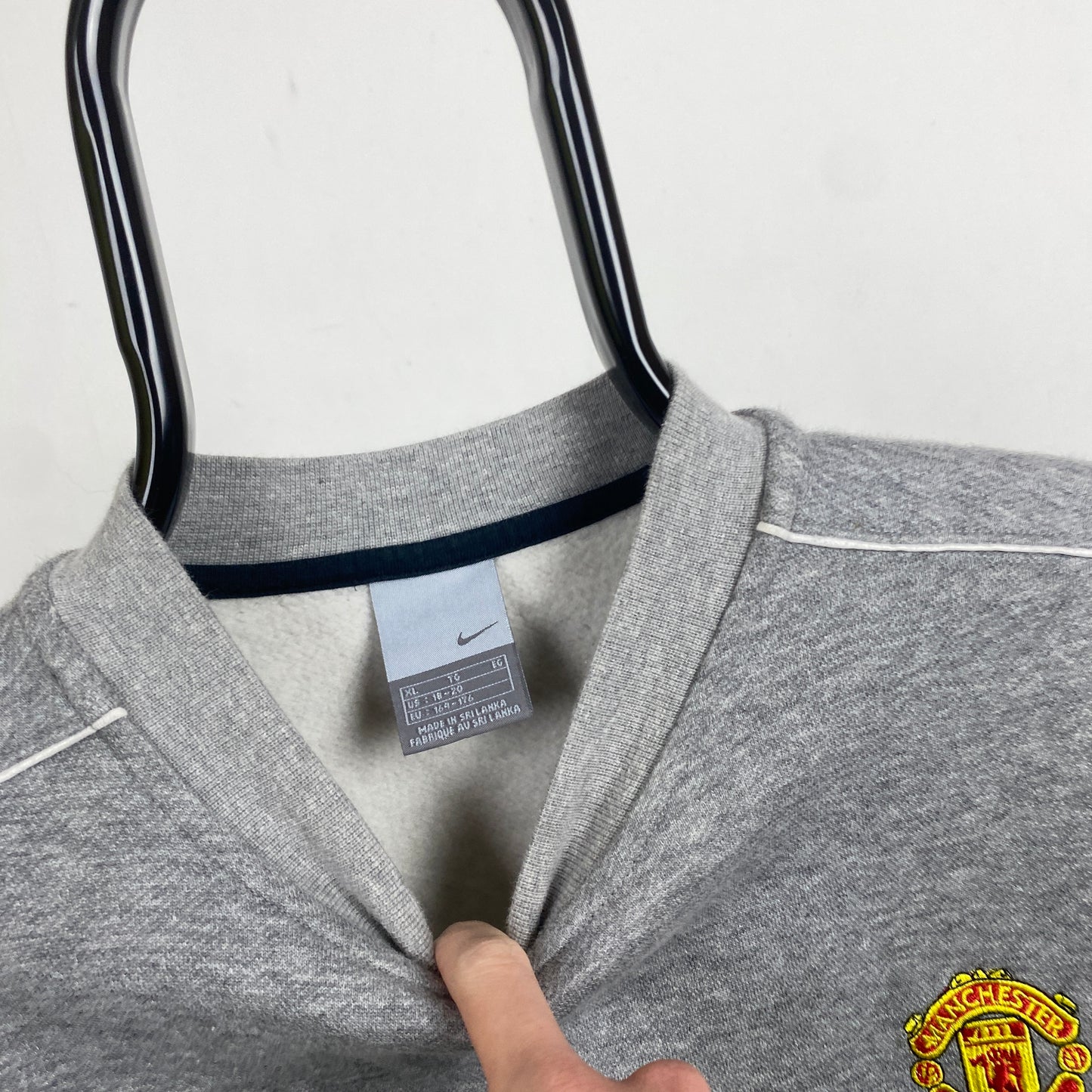 00s Nike Manchester United Football Sweatshirt Grey Small