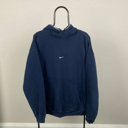 00s Nike Centre Swoosh Hoodie Blue XL