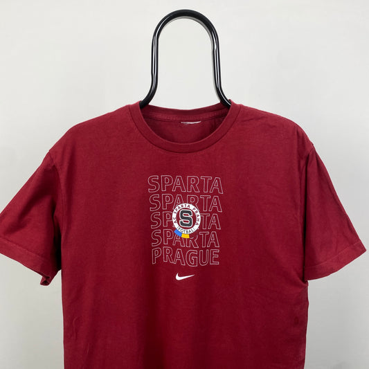 90s Nike Sparta Prague T-Shirt Red Small