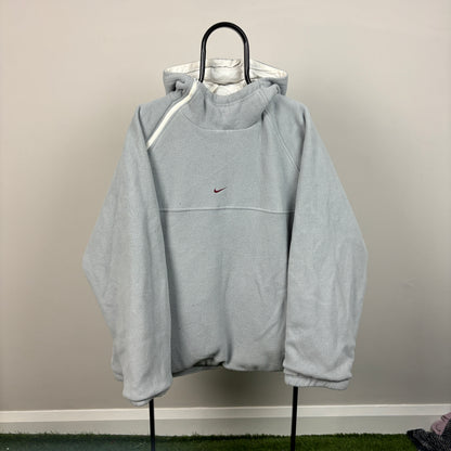 00s Nike Reversible Sidewinder Fleece Coat Jacket White Blue Large