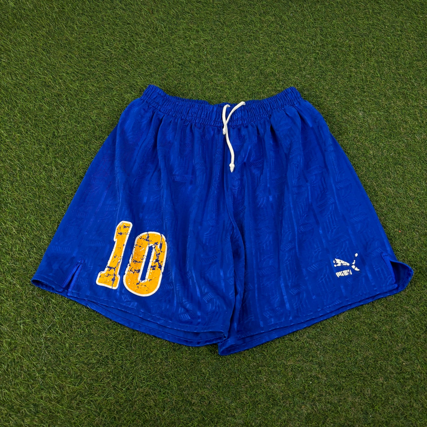 90s Puma Football Shorts Blue Large
