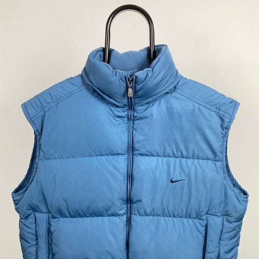 00s Nike Puffer Gilet Jacket Blue Large