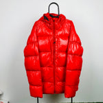 90s Nike Shiny Down Puffer Jacket Red XXL