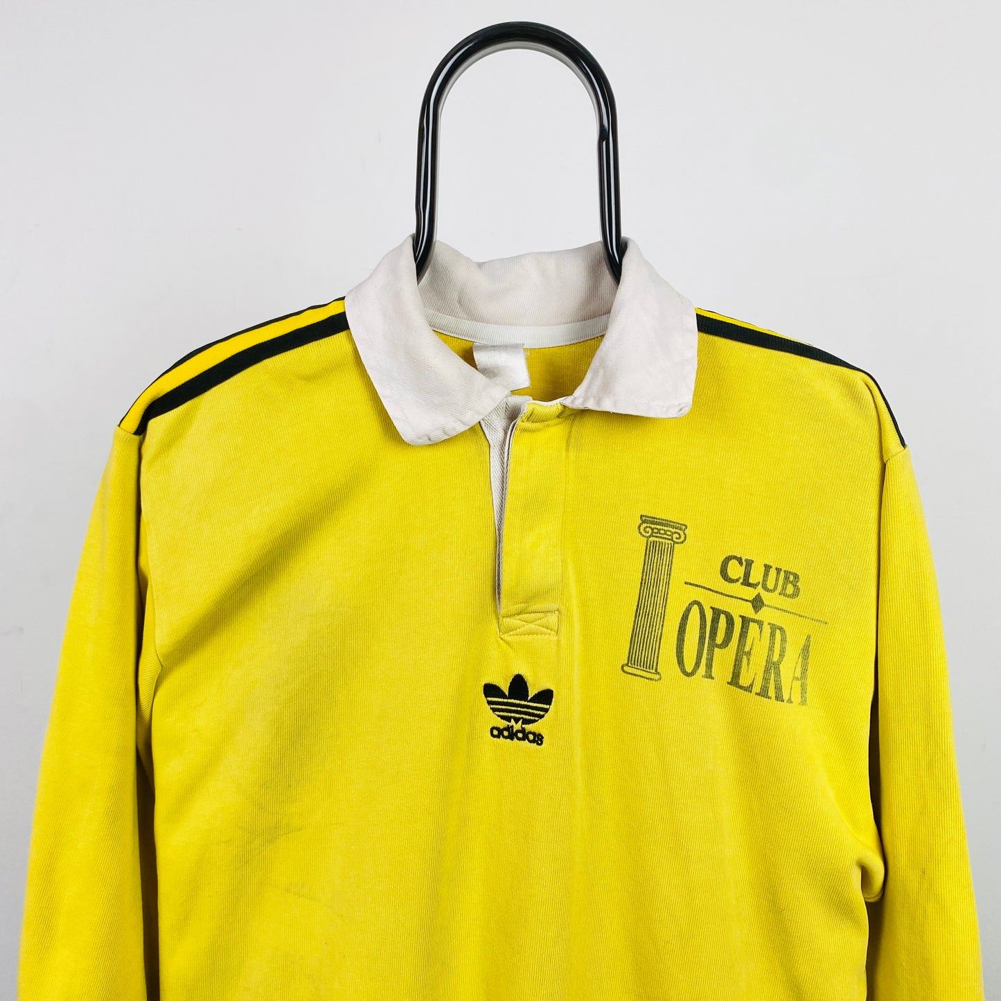 90s Adidas Rugby Sweatshirt Yellow Large