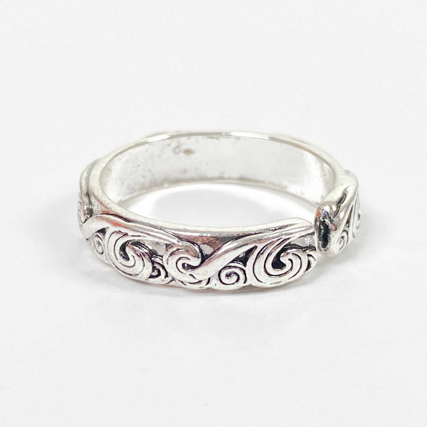 Retro Vintage Curly Wave Ring Silver