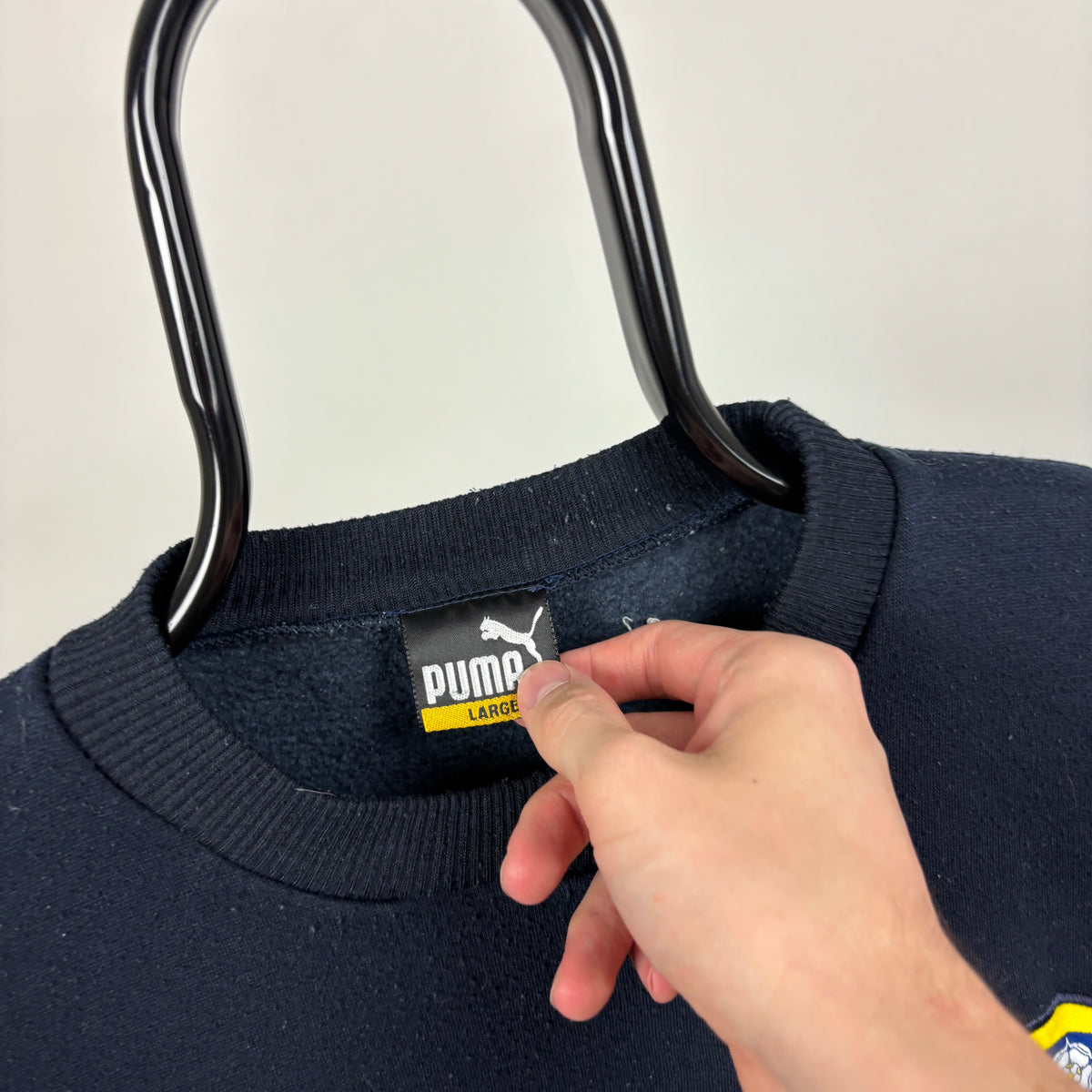 90s Puma Leeds United Sweatshirt Blue Large