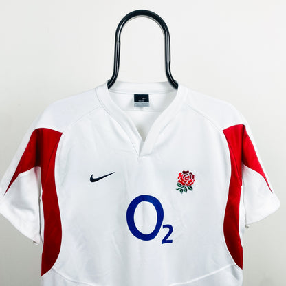 00s Nike England Rugby Shirt T-Shirt White Small