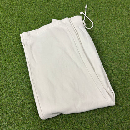 00s Nike Wide Leg Cotton Joggers White Large