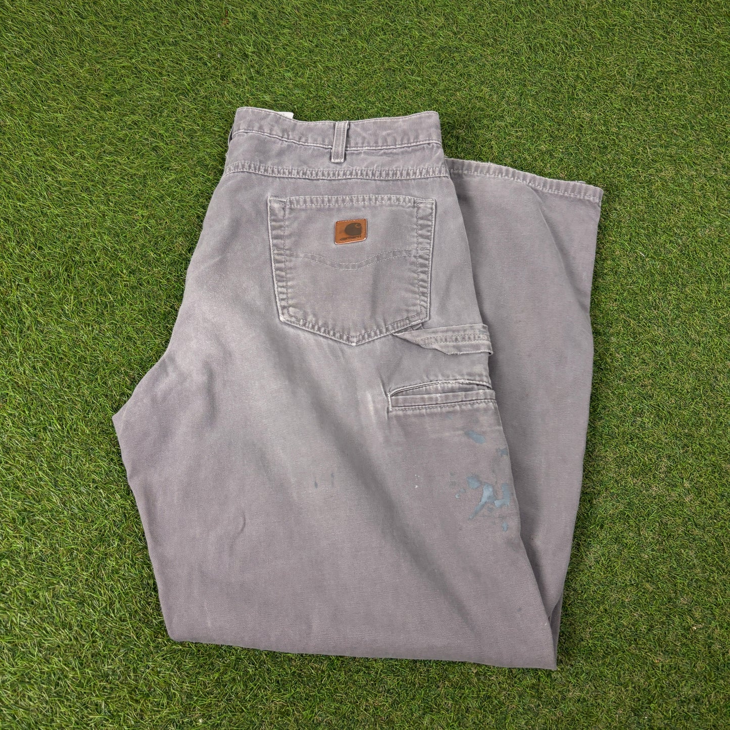 00s Carhartt Workwear Trousers Joggers Grey Large 36x32