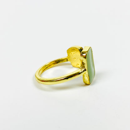 Retro Adjustable Gem Ring Gold