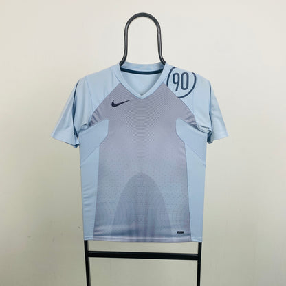 00s Nike T90 Football Shirt T-Shirt Baby Blue XS