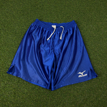 90s Mizuno Japan Football Shorts Blue Large