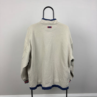 90s Nike 1/4 Zip Sweatshirt Brown XL