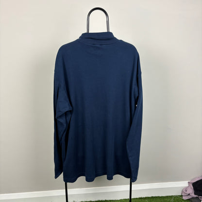 00s Nike Roll Neck Sweatshirt Blue XXL