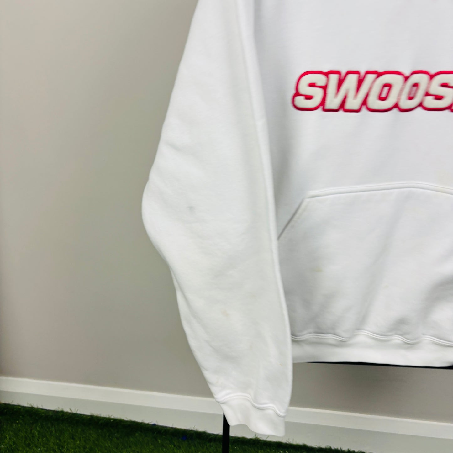 00s Nike Swoosh Hoodie White Medium