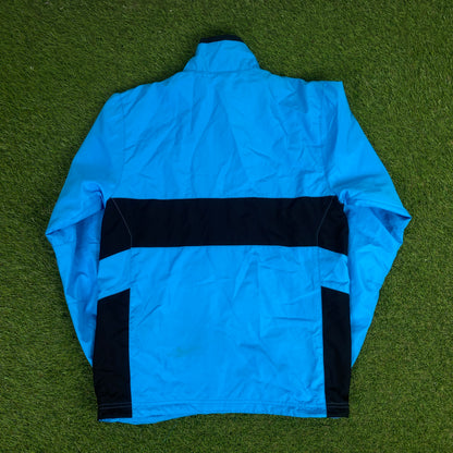 00s Nike Piping Windbreaker Jacket + Joggers Set Blue Small