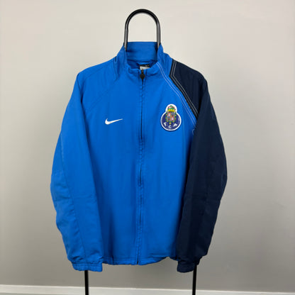 90s Porto T90 Windbreaker Jacket Blue Medium