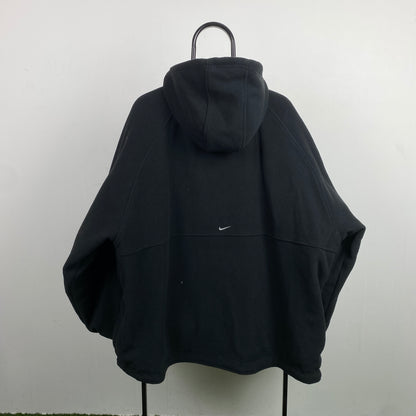 00s Nike Reversible Side Winder Fleece Coat Jacket Black XL