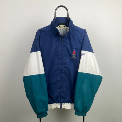 Retro 90s Speedo Atlanta 96 Olympic Windbreaker Jacket Blue XL