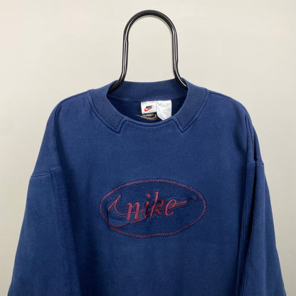 90s Nike Sweatshirt Blue Large