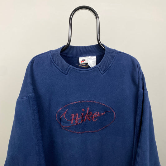 90s Nike Sweatshirt Blue Large