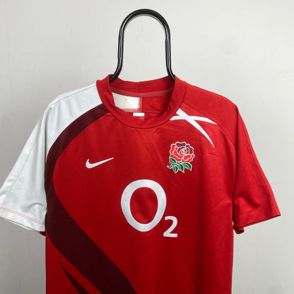 00s Nike England Rugby Shirt T-Shirt Red Large