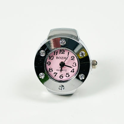 Dial Watch Ring Pink