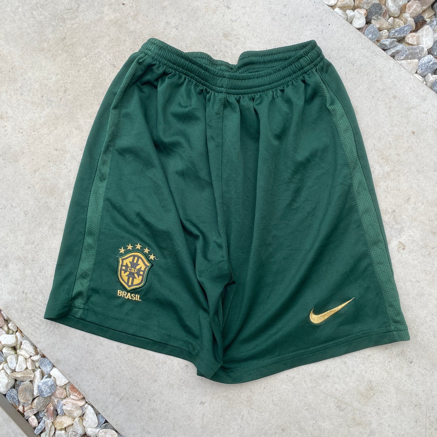 00s Nike Brazil Football Shorts Green Small