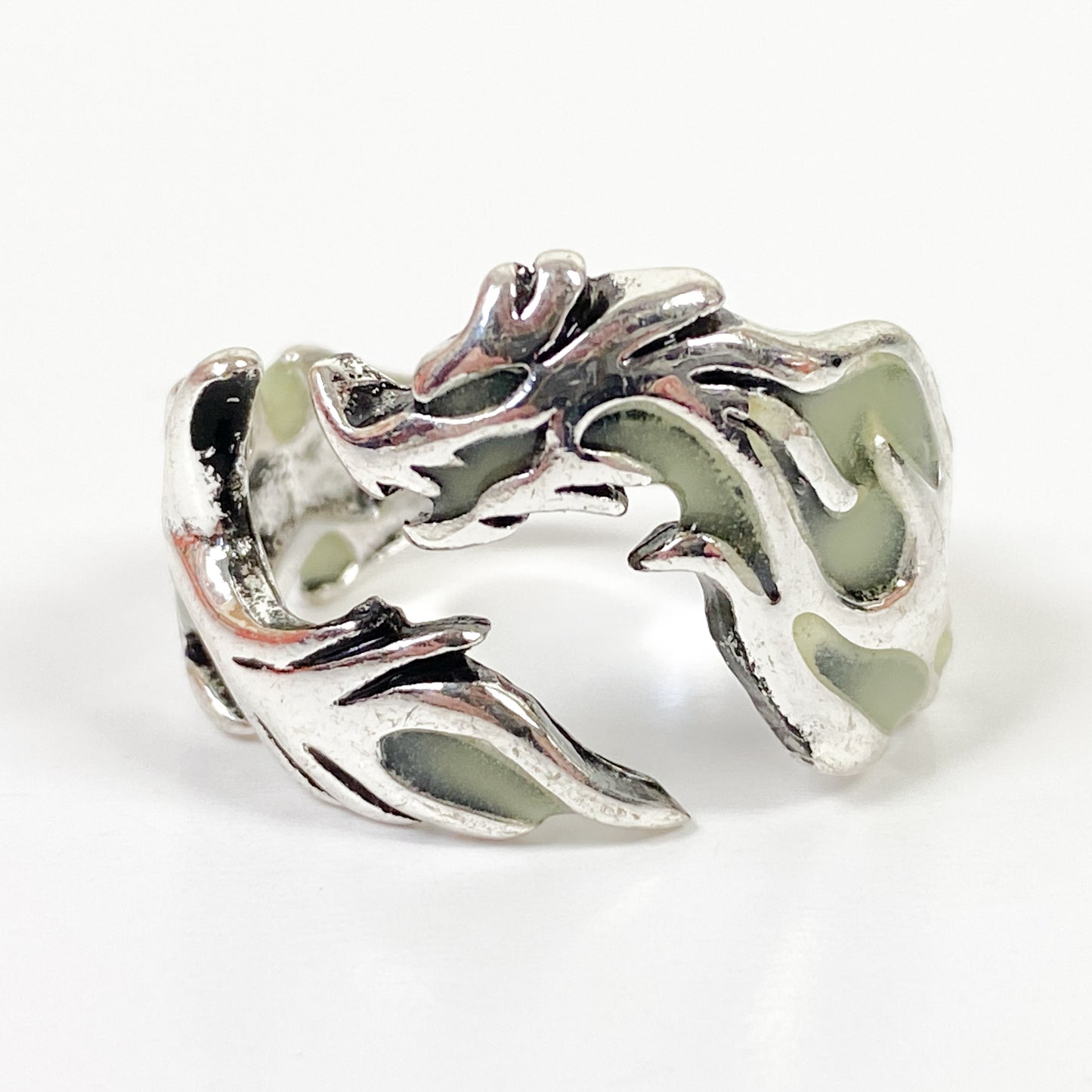 Vintage Retro Adjustable Dragon Ring Silver