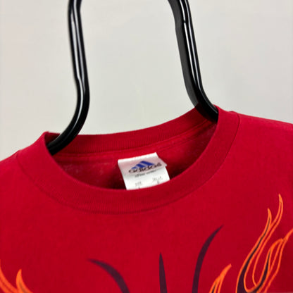 90s Adidas Japan Long Sleeve T-Shirt Red Small