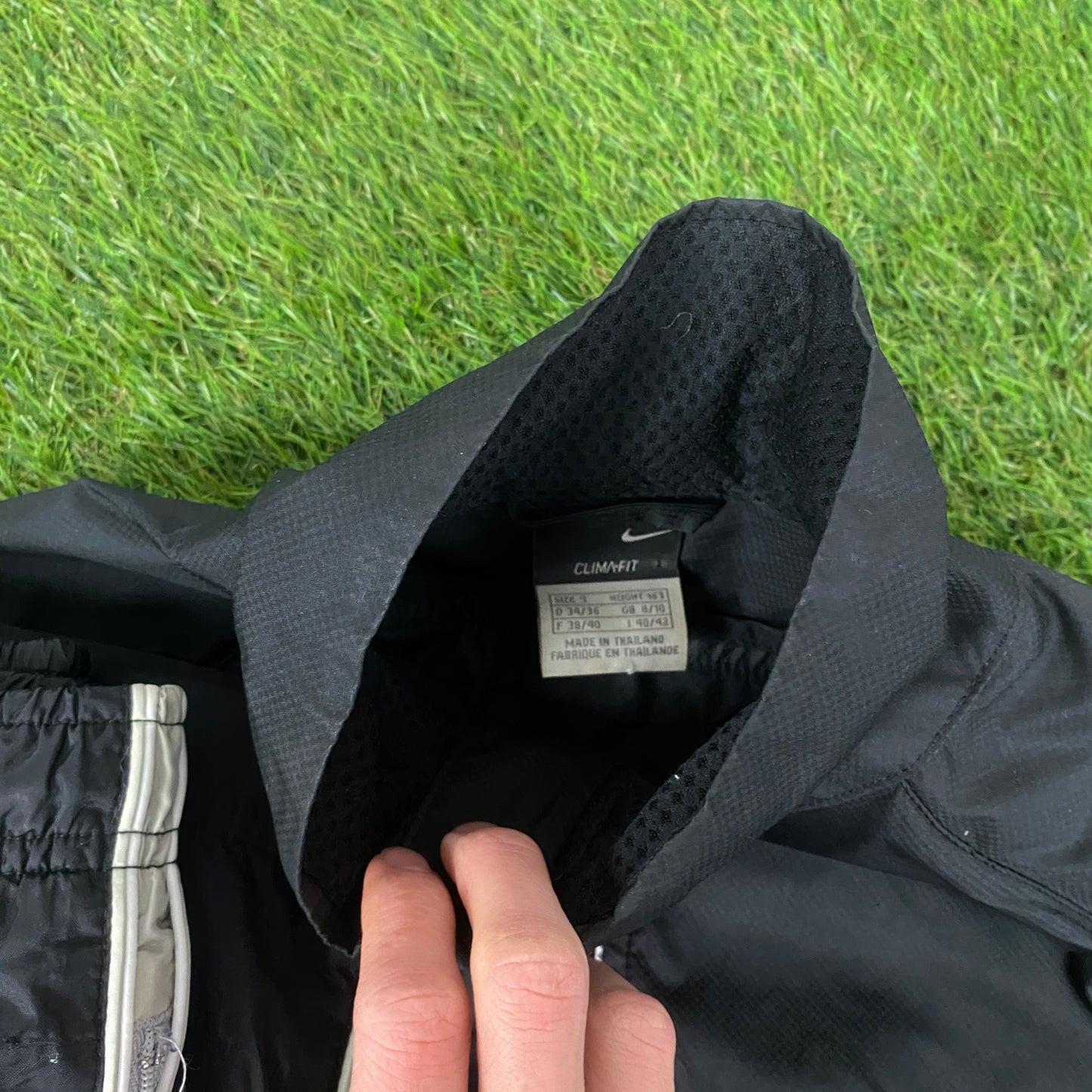 00s Nike Clima-Fit Windbreaker Jacket + Joggers Set Black Small