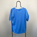 90s Nike Football Shirt T-Shirt Blue Large