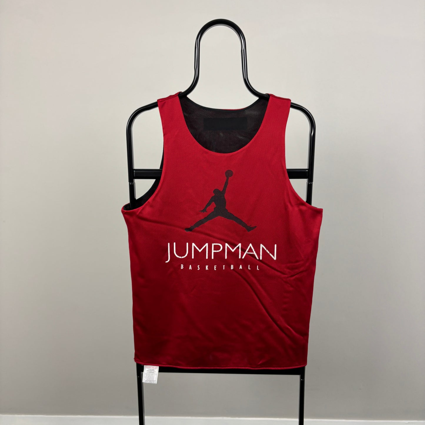 90s Nike Jordan Reversible Vest T-Shirt Red Black Small