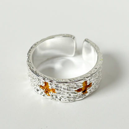 Adjustable Ornate Templar Ring Silver