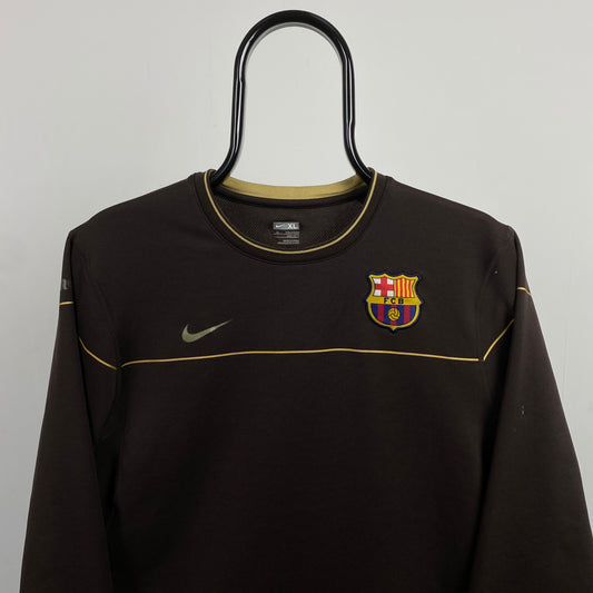 00s Nike Barcelona Football Sweatshirt Brown Small