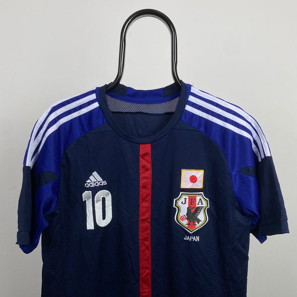 Retro Japan Football Shirt T-Shirt Blue Small