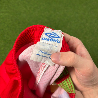 90s Umbro England Football Shorts Red XS