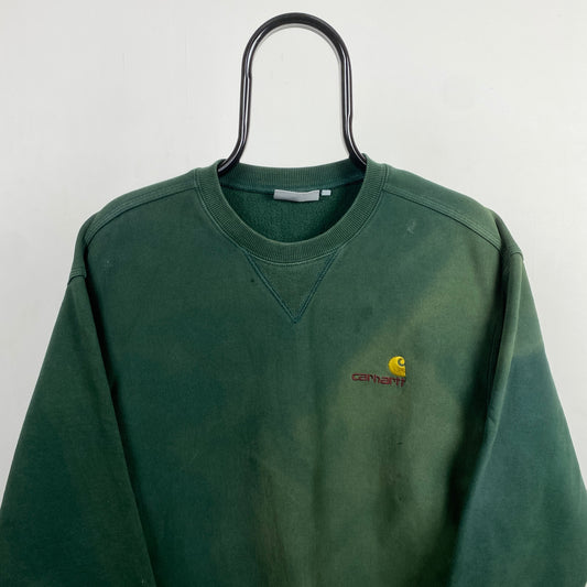 Retro Carhartt Workwear Sweatshirt Green Large