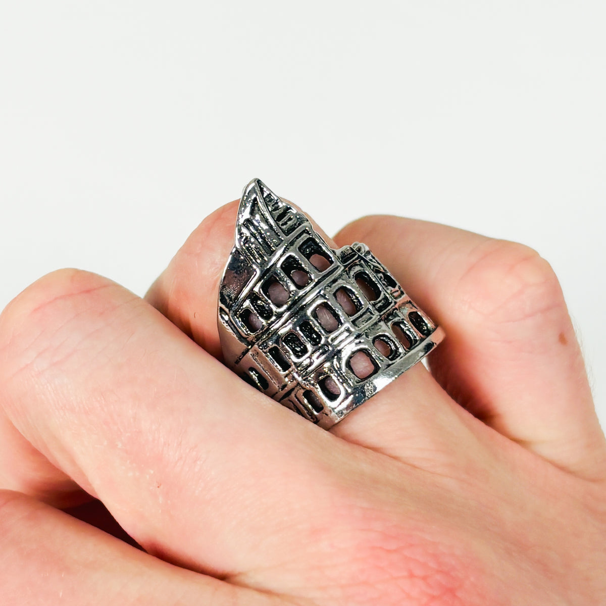 Adjustable Colosseum Ring Silver