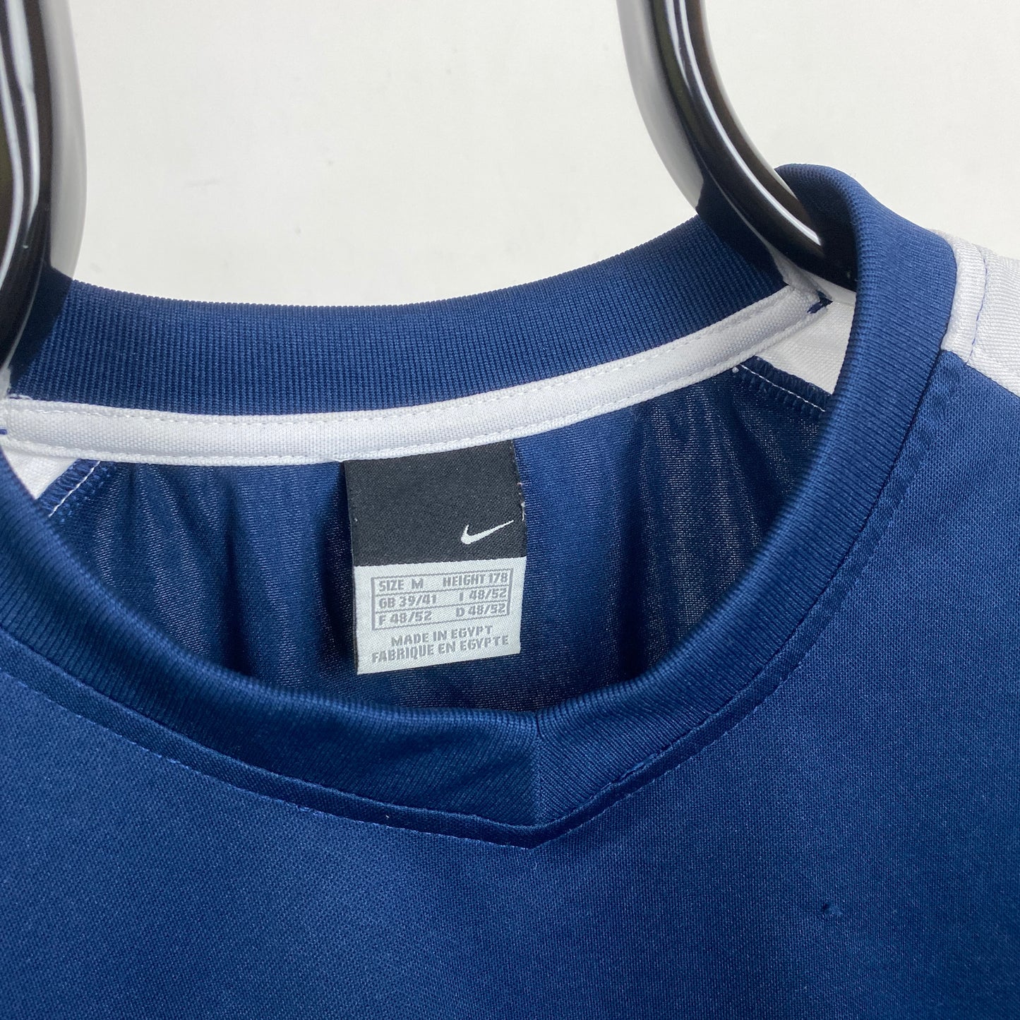 00s Nike Football Shirt T-Shirt Blue Medium